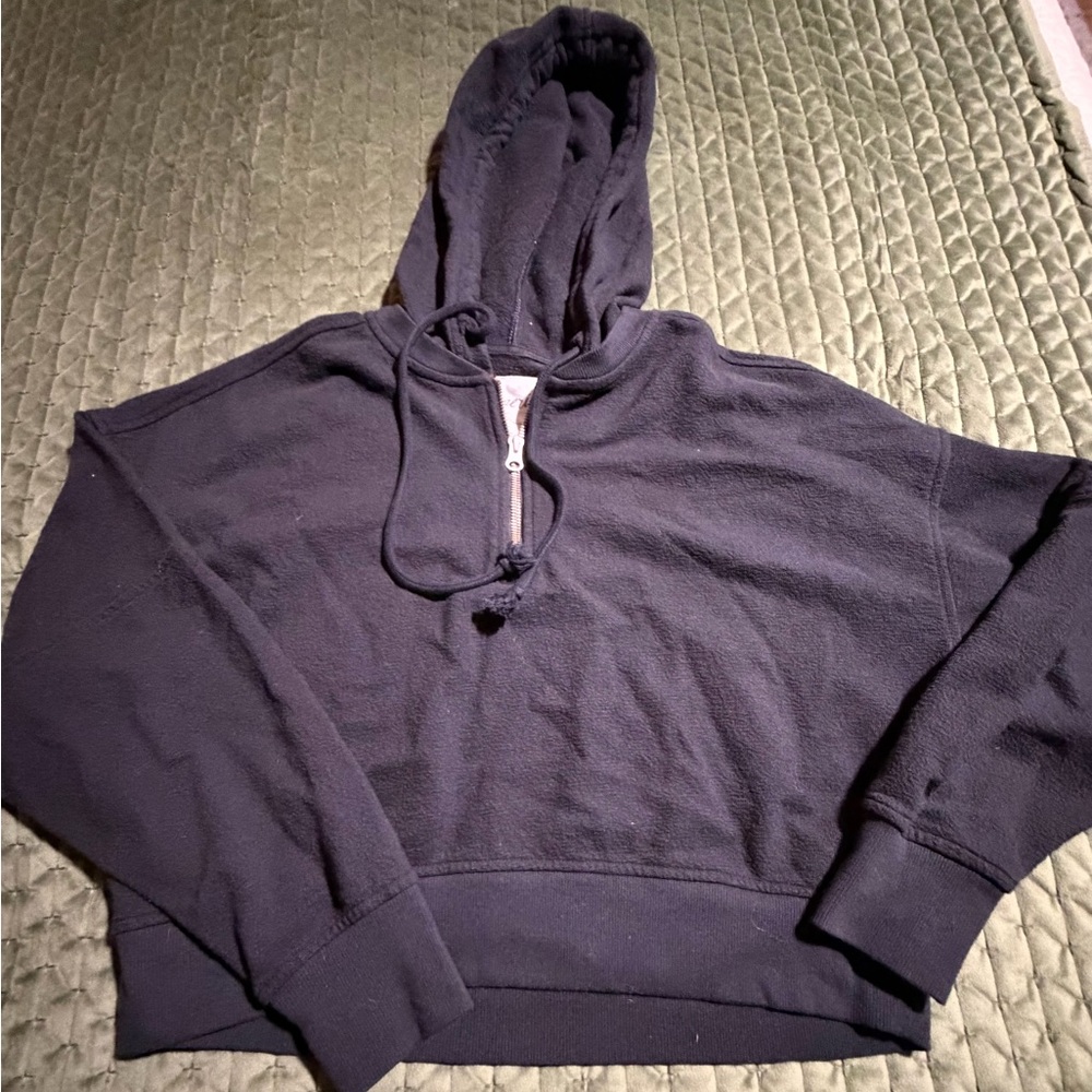 Aerie black cropped hoodie sweatshirt size small
